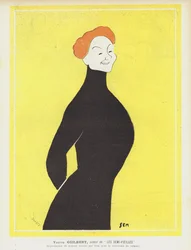 Yvette Guilbert, französische Kabarettsängerin und Schauspielerin. Illustration für Le Rire