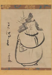 Tenmangu, Sugawara no Michizane als Tenjin auf dem Weg nach China, frühes 19. Jahrhundert