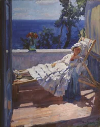 Eine Dame auf dem Balkon, 1916