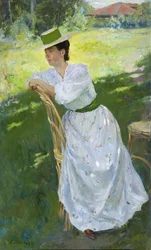 Porträt einer Frau En plein air, 1899