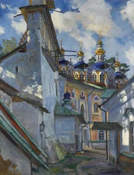 Ansicht des Pskovo-Pechersky-Klosters, 1928