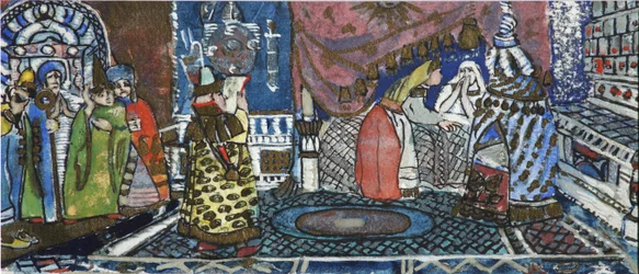 Illustration für das Märchen vom Zaren Saltan von A. Puschkin