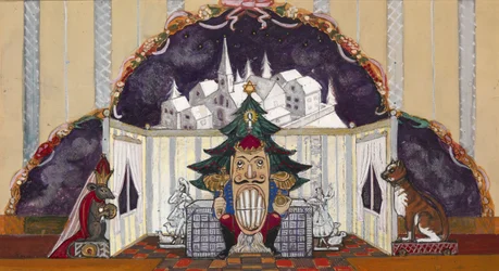 Bühnenbild für das Ballett Der Nussknacker von P. Tschaikowsky