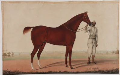 Ein Pferd und ein Stallknecht, ca. 1840
