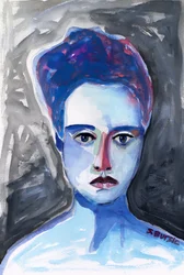 Intensives Blaues Porträt