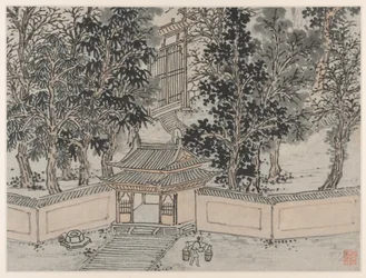 Zwölf Ansichten des Tigerhügels, Suzhou: Tiger-Flight-Quelle am Hintertor, nach 1490