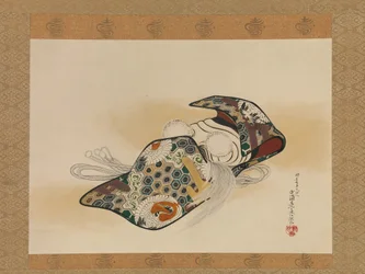 Noh-Maske: Okina, datiert 1879