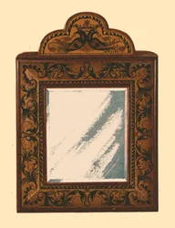 Spiegel mit Nussbaumrahmen und eingelegter Marketerie, 1905