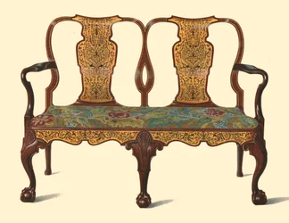 Walnuss-Sofa mit Intarsien, 1905
