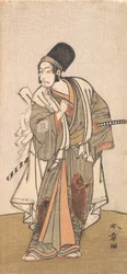 Stehende Figur eines Schauspielers der Ichikawa-Familie, wahrscheinlich Danjuro IV