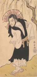 Der Schauspieler Nakamura Utaemon I als Mönch unter einem Weidenbaum, 1726-1792