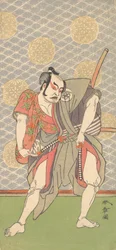 Der zweite Nakamura Sukegoro in der Rolle von Gokumon no Shobei, 2. Monat, 1771