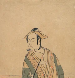 Der dritte Sawamura Sojuro in der Rolle von Soga no Juro, ca. 1779