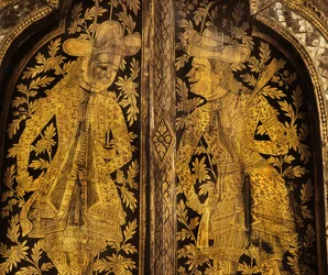 Bibliotheksfenster, das Ausländer darstellt