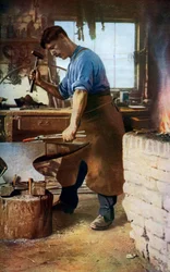 Schmied bei der Arbeit, England, um 1922