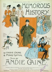 Humorvolle Geschichte, Karikaturen auf dem Buchumschlag von Noten, 1906