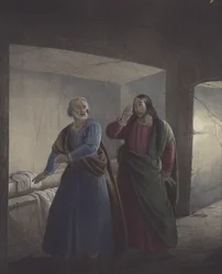 Petrus und Johannes am Grab. Er ist auferstanden.