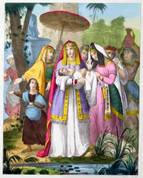 Moses wird von der Tochter des Pharao gerettet