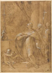 San Carlo Borromeo verehrt ein Bild der Geburt der Jungfrau