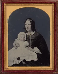 Porträt einer Frau und eines Babys, ca. 1855 (Foto)