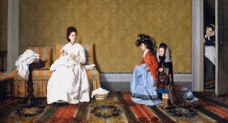 Mädchen kümmern sich um Damen, von Silvestro Lega