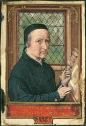 Selbstporträt von Simon Bening, aus einem Stundenbuch, ca. 1540
