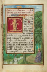 Bordüre mit Christus in der Wüste