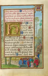 Bordüre mit Joseph, der von seinen Brüdern verkauft wird