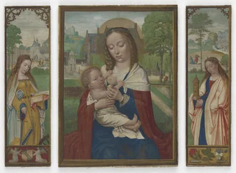 Jungfrau und Kind; Heilige Katharina und Barbara, ca. 1520