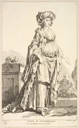 Dame von Konstantinopel, aus Recueil de diverses figures étrangères Inventées par ..., 18. Jahrhundert