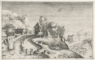 Dorf in einer Berglandschaft