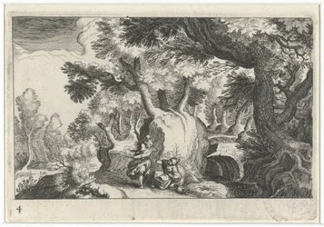 Waldlandschaft mit Hagar und Ismael