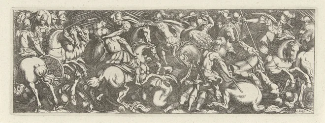 Kampf zwischen Kavalleristen und Infanteristen (Cavalerie)
