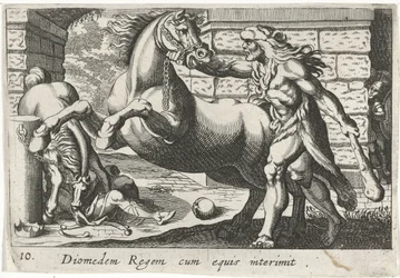 Herkules zähmt die Pferde des Diomedes (Diomedem Regem cum equis, Herculische Themen)
