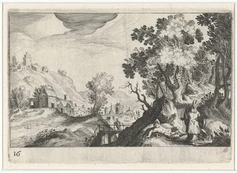Hügellandschaft mit dem barmherzigen Samariter