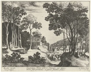 Landschaft mit Christus und der Heilung der blutflüssigen Frau