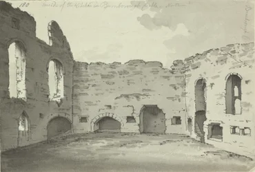 Bamburgh Castle, Küchenruinen, Add. 15542, f.180, ca. 1780