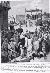 Konstantin zum Kaiser ausgerufen in York, 306 n. Chr., Illustration aus 