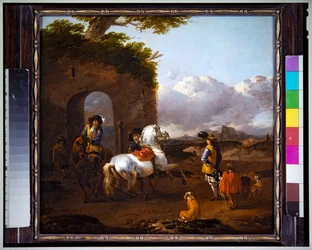 Kavaliere in einer italienischen Landschaft