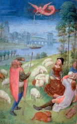 Die Verkündigung an die Hirten, aus den Huth Stunden, 485-90 (Detail)