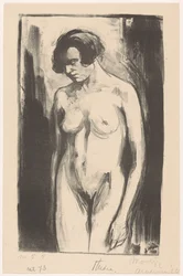 Studie einer stehenden nackten Frau