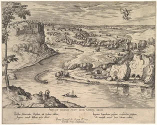 Flusslandschaft mit Merkur, der Psyche entführt, ca. 1595