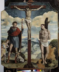 Kreuzigung mit St. Rochus und St. Sebastian