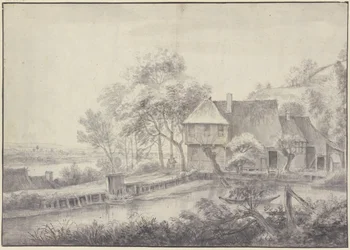 Bauernhof an einem Kanal