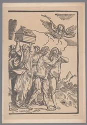 Reproduktion des zehnten und letzten Teils der Druckserie Der Triumph Christi (nach Joos Lambrecht)