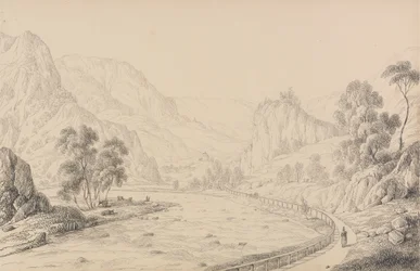 Album mit 30 Ansichten in Tirol und Italien: Zwischen Brixen und Klausen - Tirol, 27. Okt. 1840