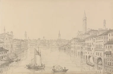Album mit 30 Ansichten in Tirol und Italien: Stadt Verona von der Brücke, 1. Nov. 1840