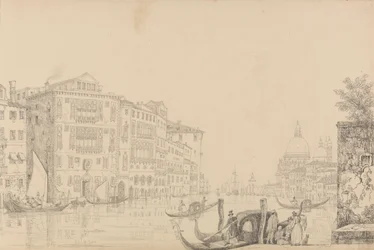 Album mit 30 Ansichten in Tirol und Italien: Ansicht auf dem Canal Grande 9. Nov. 1840