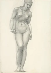Venus mit goldenem Apfel in der rechten Hand, für das Troja-Triptychon (Skizzenbuch #2639)
