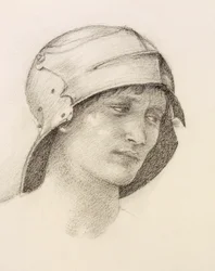 Frau mit Hut, Detail aus einem Skizzenbuch, um 1880er